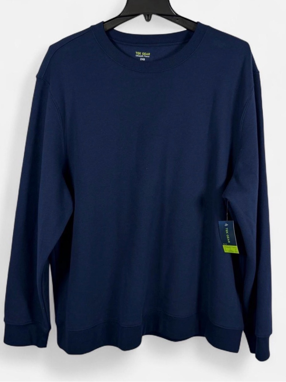 NWT-Tek Gear Men’s Navy Long-Sleeve Crewneck Shirt size: 2XB
